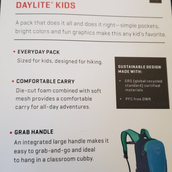 Osprey Daylite Kids Wave Blue O/S Everyday Pack - Picture 7 of 7